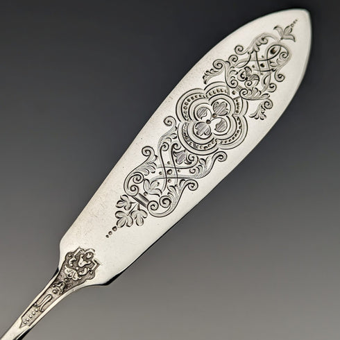 英國古董銀盤魚餐具 12 對套裝盒裝 Cooper Brothers